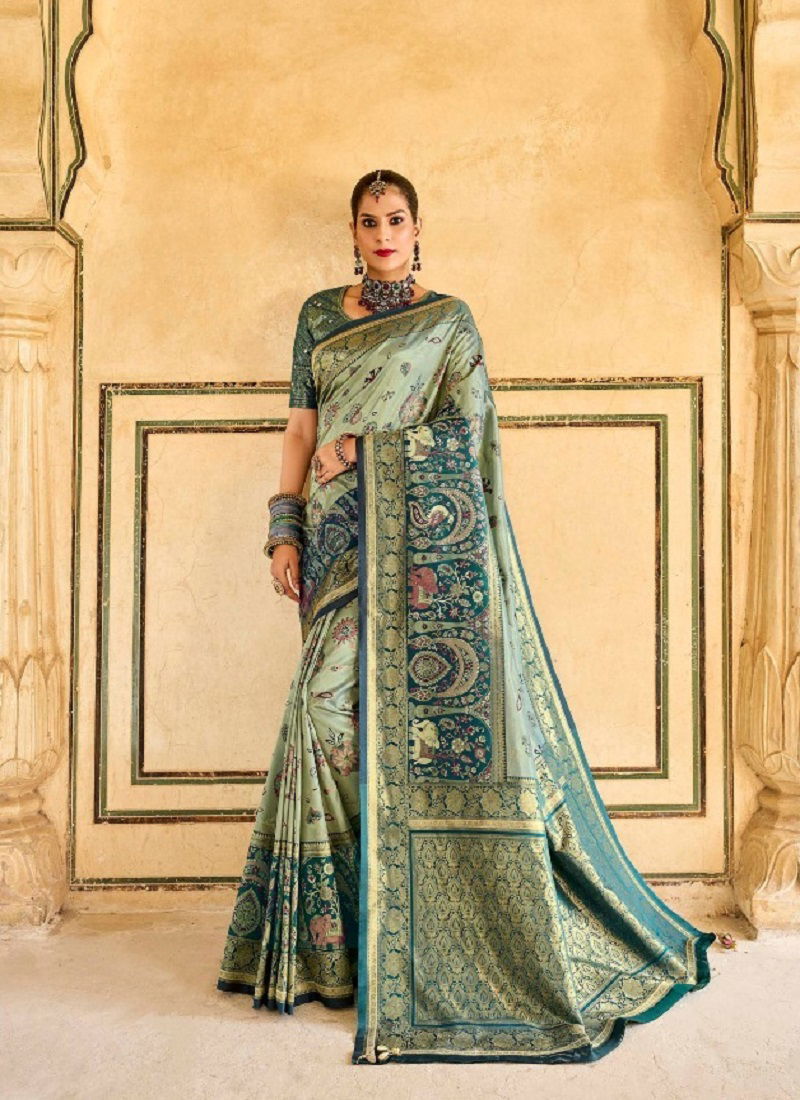 Kg Rutba Vol 5 Designer Kanjivaram Heavy Wedding Wear Wholesale Silk Sarees